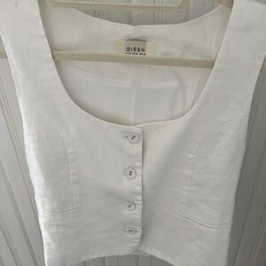 DISSH Women's Cream Button-Up Blouse